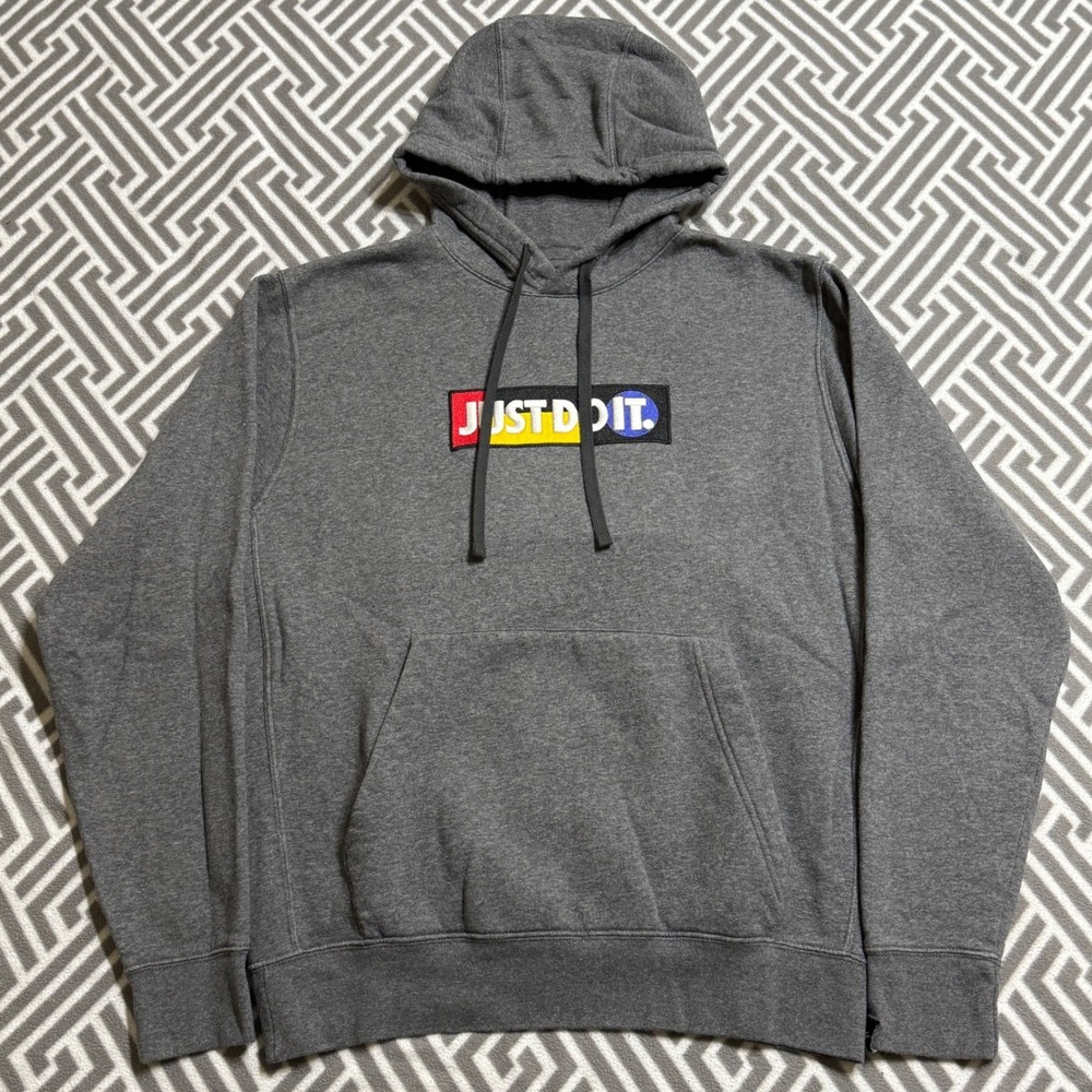 Nike Sportswear's Men's Hoodie Medium Gray JDI Just Do It Fleece Pullover‎